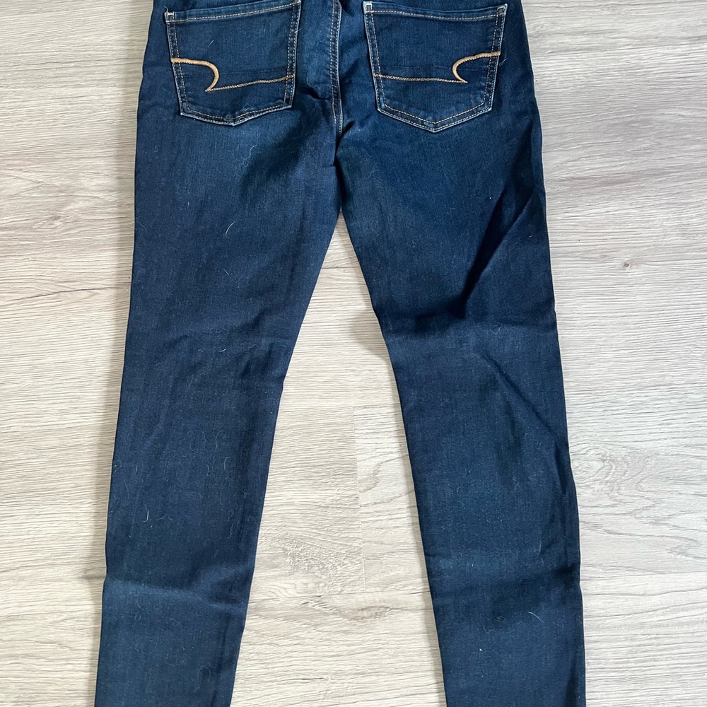American Eagle Outfitters Blue Jeggings with Contrast Stitching